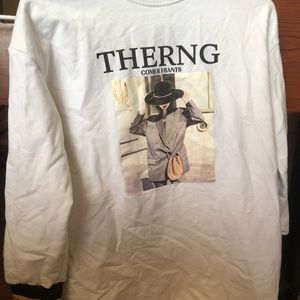 White graphic long sleeve